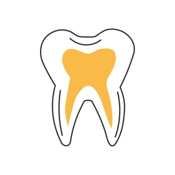 Stylish thin line tooth icon on white background - Vector illustration