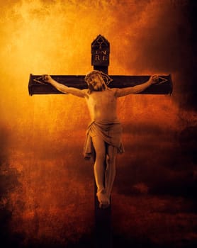 Statue of Jesus Christ at sunset
