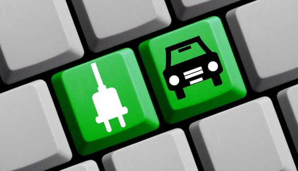 Computer keyboard showing Electro Mobility - 3D illustration