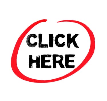 Click here with hand drawn red circle