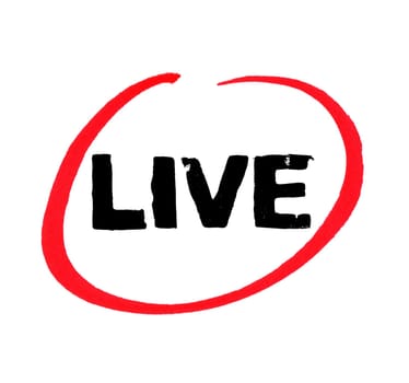Live with hand drawn red circle - Livestream