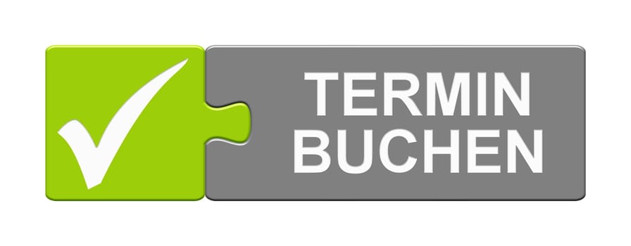 Isolated Puzzle Button: Make appointment in german language