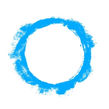 Dirty blue circle sketch made with paintbrush