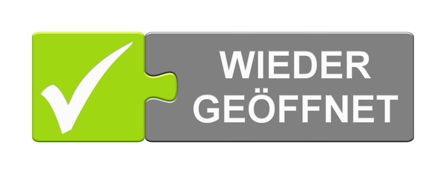 Isolated Puzzle Button: Open again in german language