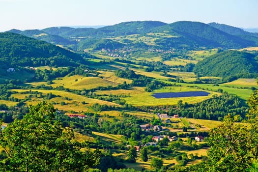 Landscape with village in Slovakia