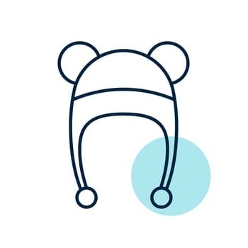 Baby hat with ears isolated vector icon. Graph symbol for children and newborn babies web site and apps design, logo, app, UI