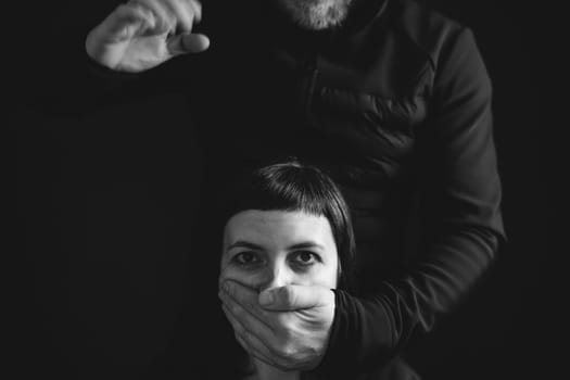 Woman being beated by her husband. Women suffering from domestic violence