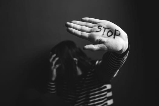Women violence and abused concept. Stop domestic violence against women and human trafficking.