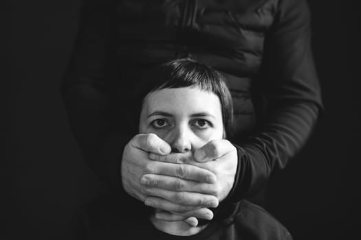 Woman being beated by her husband. Women suffering from domestic violence