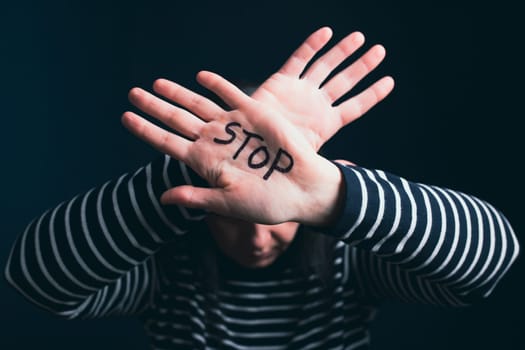 Women violence and abused concept. Stop domestic violence against women and human trafficking.