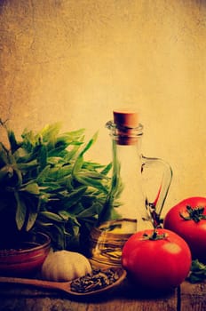 Food ingredients with rustic texture