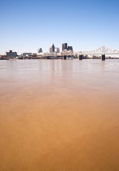 The weather finally clears after a storm over the Ohio River