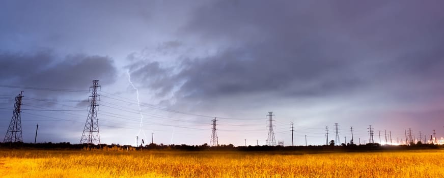 Lightning strikes behind the lines designed to carry it in South Texas
