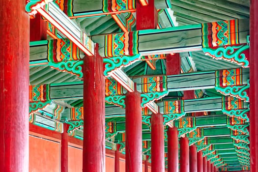hallway in the korean ancient palace, seoul