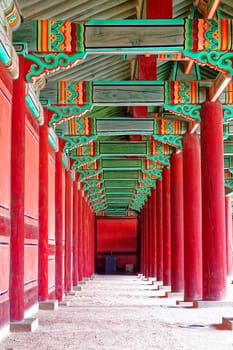 hallway in the korean ancient palace, seoul
