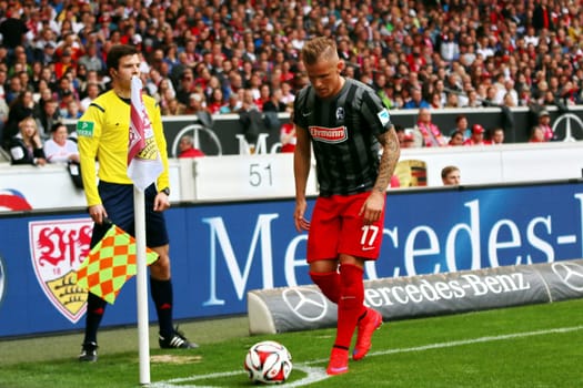 Jonathan Schmid (Freiburg) at the Eckball - Bundesliga 14/15