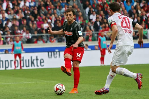 Admir Mehmedi (Freiburg) faster than Christian Gentner (Stuttgart) - Bundesliga 14/15