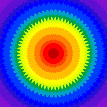 Concentric circle in the colors of the chakras
