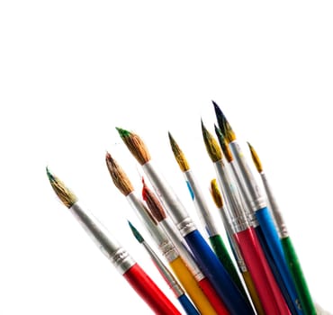 Art brushes isolated over white background