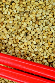 sesame seeds in a closeup