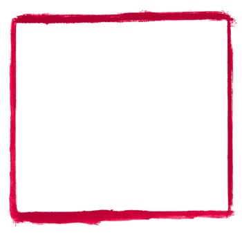 Hand painted rectangle with red color