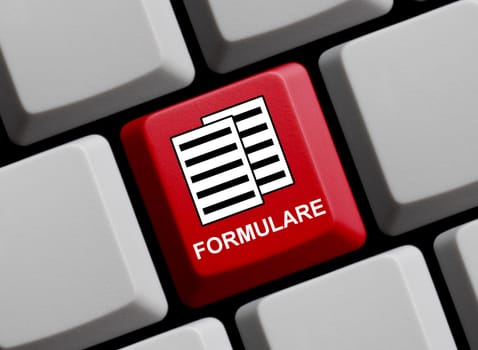 Forms in german language - Red computer keyboard