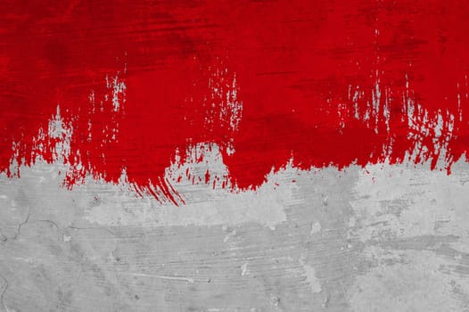 Grey concrete wall with dirty red color