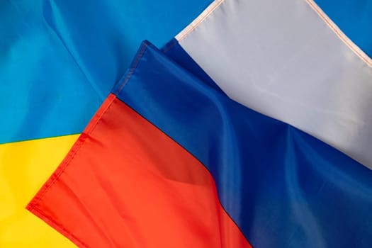 Flags of Russia and Ukraine. Russian-Ukrainian war