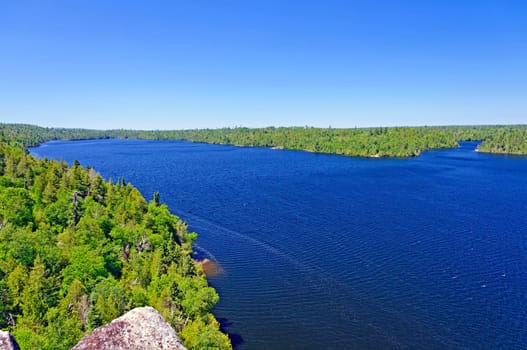 Expansive View From a Lake Shore Cliff on Winchell Lake in the Boundary Waters in Minnesota