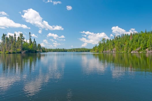 Calm Waters in the Remote Woods on Temperance Lake in the Boundary Waters in Minnesota