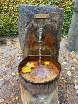 Ehebrunnen,Schwalbenquelle is a healing water spring in Bad Schwalbach in Hesse,Germany. marriage Fountain,Schwalbenquelle is a healing water spring in Bad Schwalbach in Hesse.