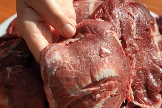 Raw beef cheeks