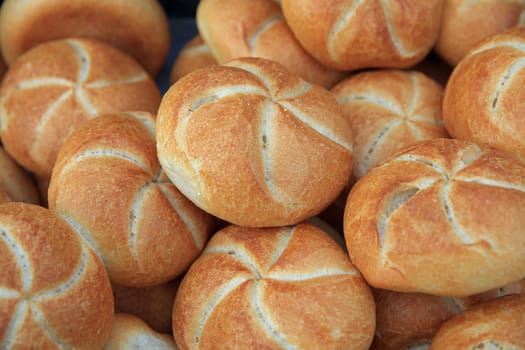 German Bun Rolls in a Basket