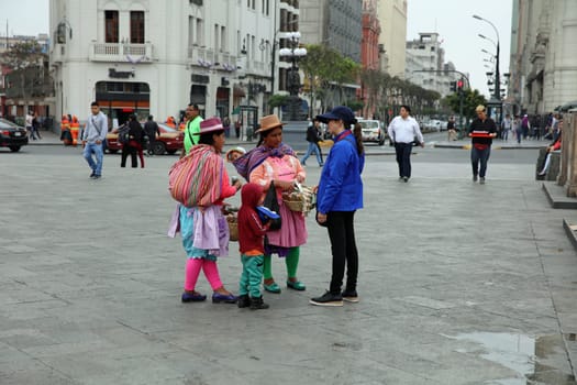 People in the Streets of Lima. Peru