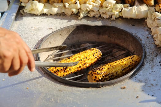 Roasted Corn in Istanbul. Turkey