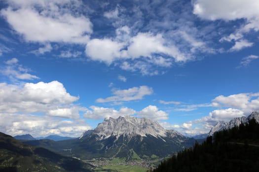 Zugspitze Mountain from Lermoos. Tyrol. Austria