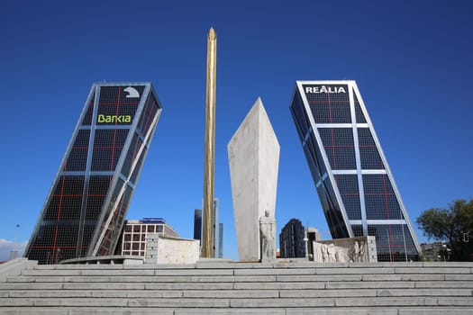 Puerta de Europa Towers in Madrid. Spain