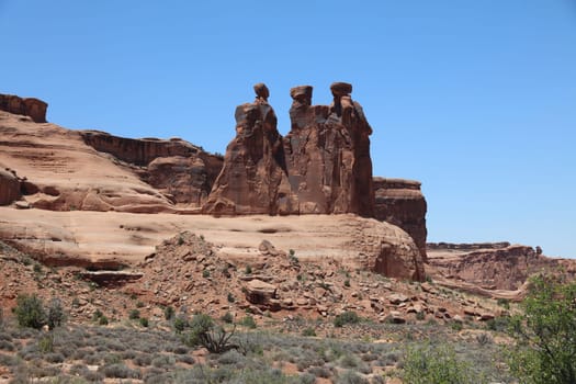 Three Gossips at Arches National Park. Utah. USA