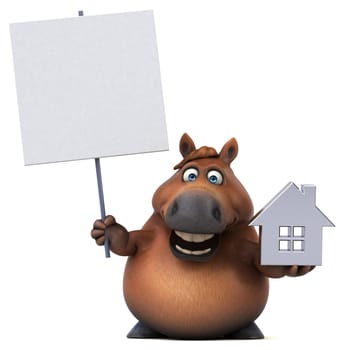Fun horse - 3D Illustration