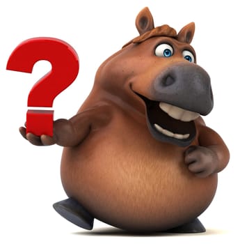 Fun horse - 3D Illustration