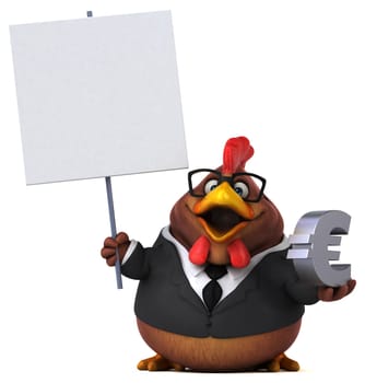 Fun chicken - 3D Illustration