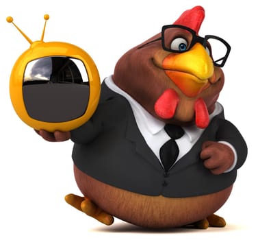 Fun chicken - 3D Illustration