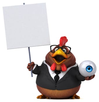 Fun chicken - 3D Illustration