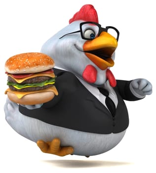 Fun chicken - 3D Illustration