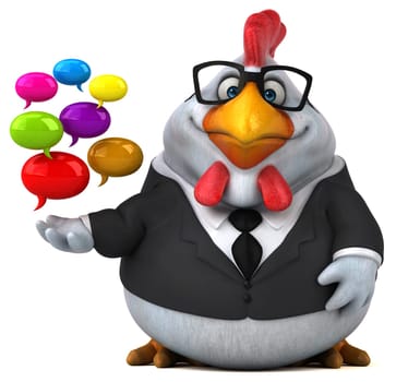 Fun chicken - 3D Illustration