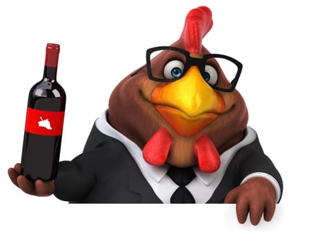 Fun chicken - 3D Illustration