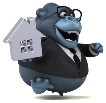 Fun gorilla - 3D Illustration