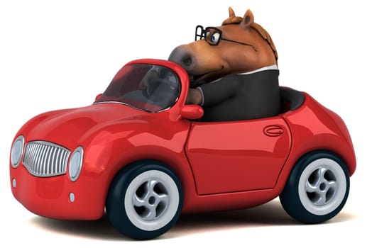Fun horse - 3D Illustration