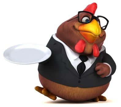 Fun chicken - 3D Illustration
