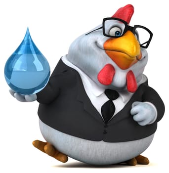 Fun chicken - 3D Illustration